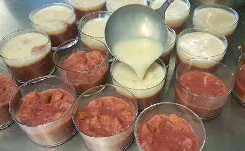 pudding fraise vanille